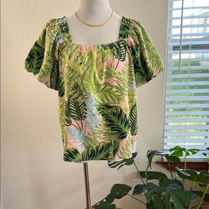 Flutter Sleeve Smocked Blouse